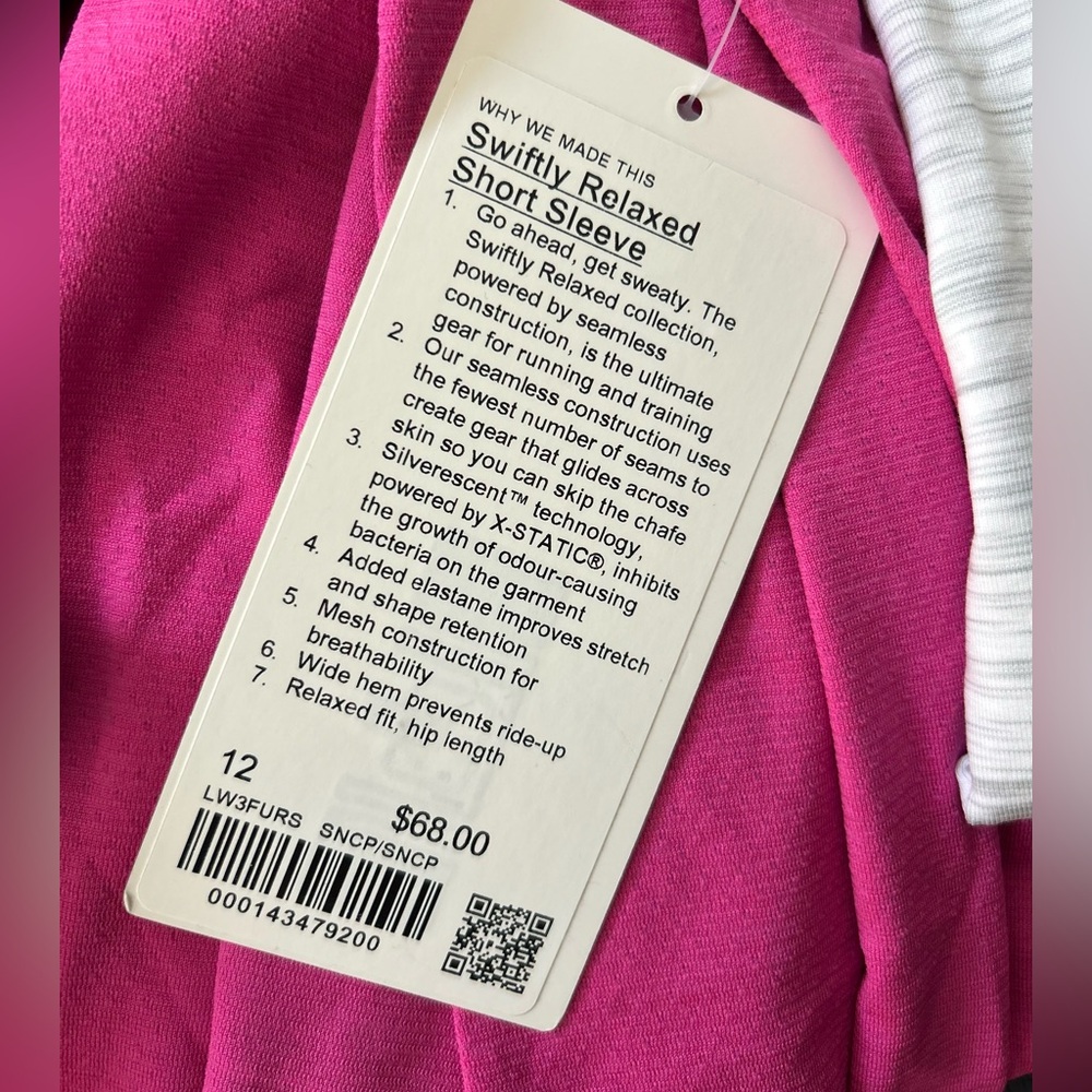 ⭐️NWT Lululemon Sonic Pink Swiftly Tech short sleeve shirt 2.0⭐️ - Picture 4 of 6